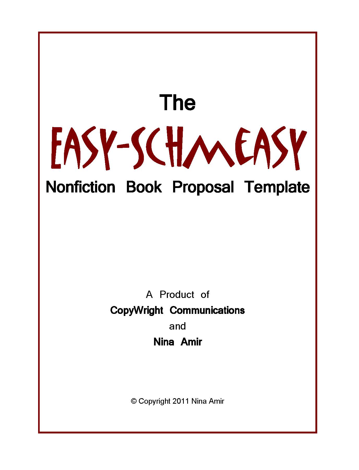Easy Schmeasy Book Proposal cover
