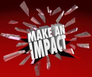 Make an Impact 3D Words Breaking Glass Important Difference