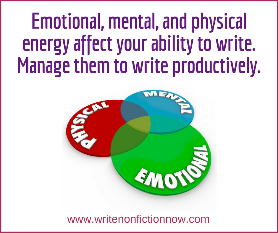 mange energy to write productively