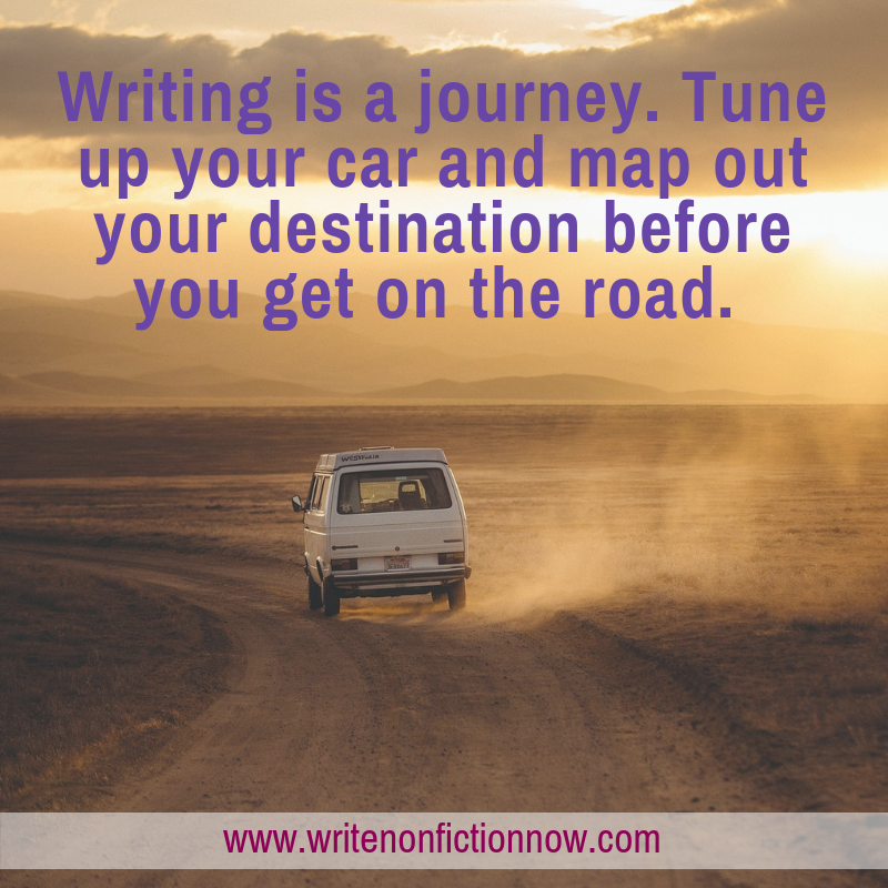writing is like taking a road trip--stay on track!