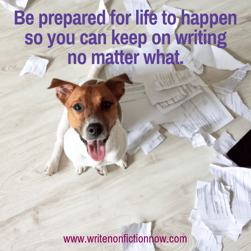 write no matter what life throws your way