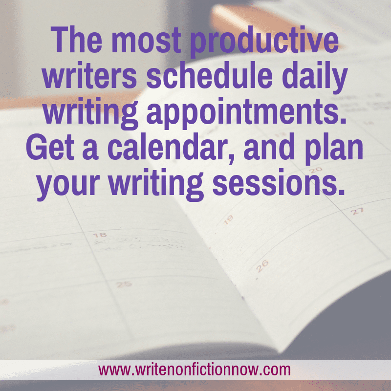 writing schedule using calendar