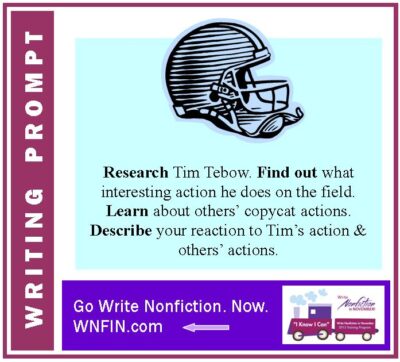 Writing Prompt: Describe Your Reaction to Tim Tebow’s Action on the Field