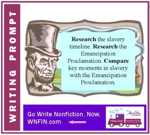 Writing Prompt: Compare Slavery Timeline with Emancipation Proclamation