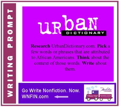 Writing Prompt: Write about Words found in UrbanDictionary.com