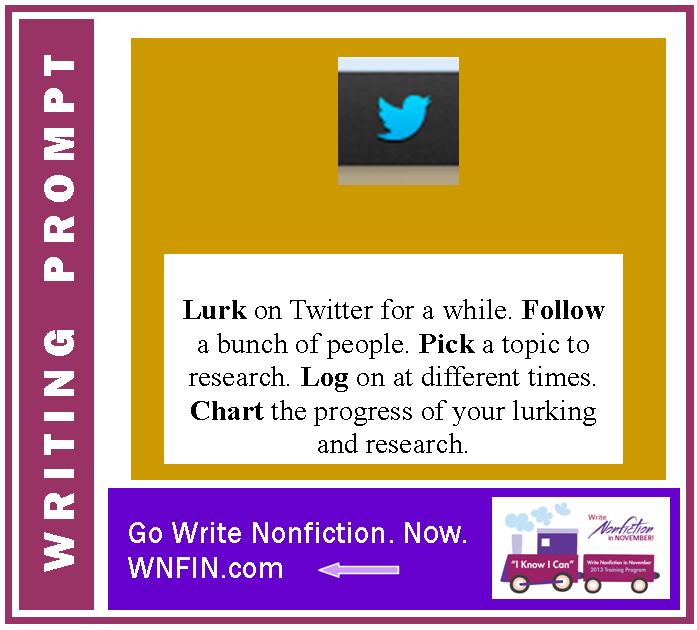 Writing Prompt: Chart Progress with Twitter Lurking and Research Tasks