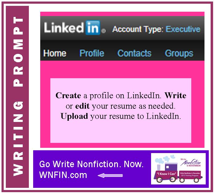 Writing Prompt: Write and Upload Your Resume on LinkedIn