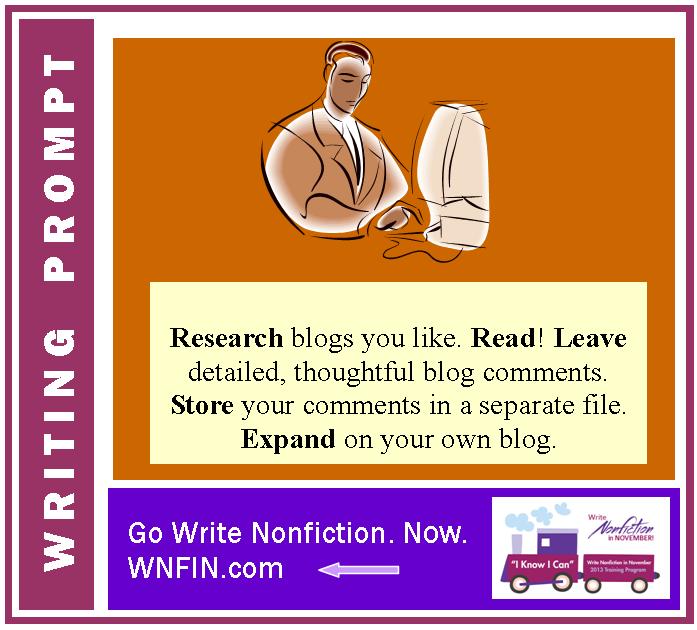 Writing Prompt: Write Detailed, Thoughtful Blog Comments