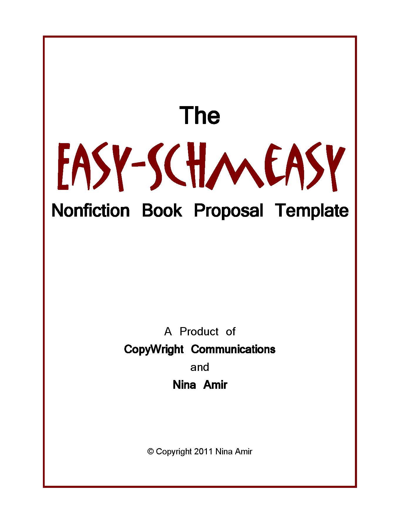 Easy-Schmeasy Book Proposal Template - Write Nonfiction NOW!