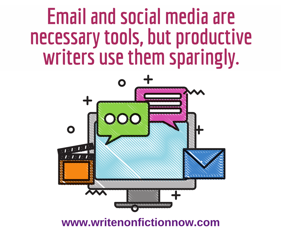 limit social media and email time to increase productivity for writers