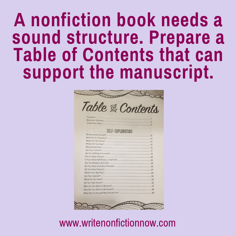 Don’t Start Writing Your Nonfiction Book without a Table of Contents