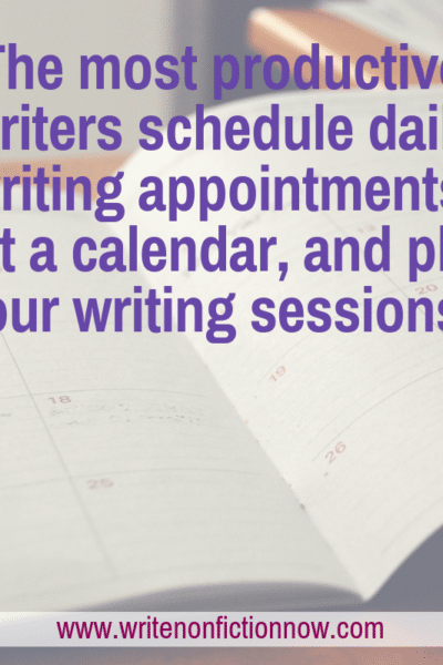 writing schedule using calendar