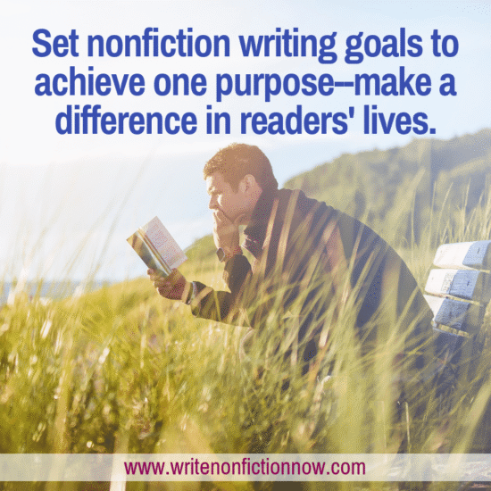 nonfiction writer's goal: make a differnce