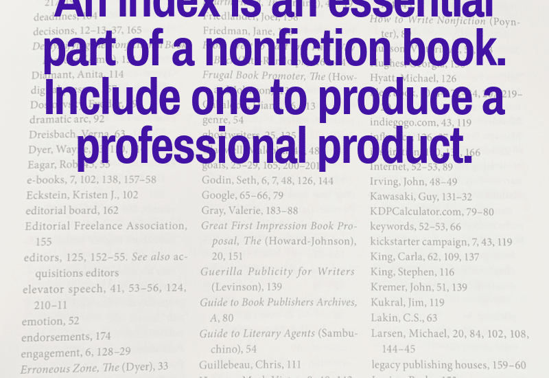 Does your nonfiction ebook, paperback or hardcover book need an index?