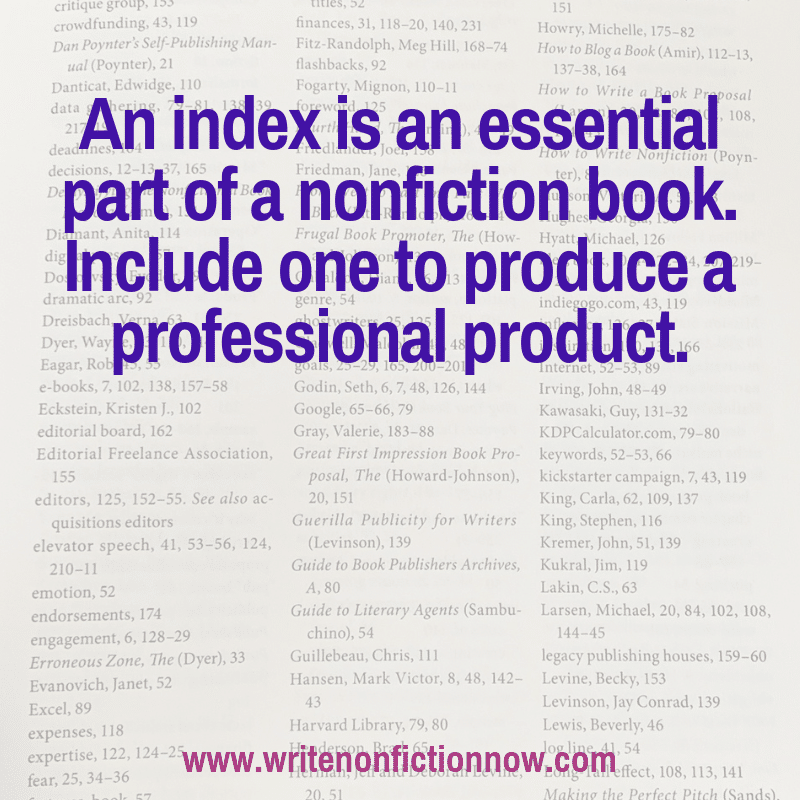 Does your nonfiction ebook, paperback or hardcover book need an index?