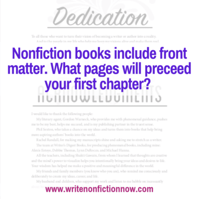 What Front Matter Should You Include in a Nonfiction Book?