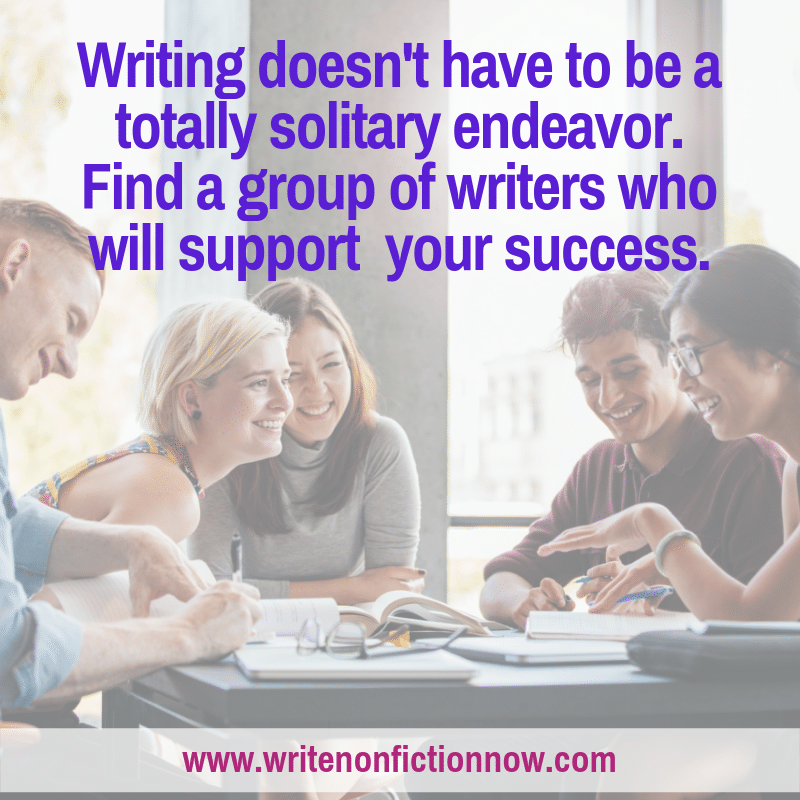 joining a writers' group or getting a writing buddy can help nonfiction writers succeed