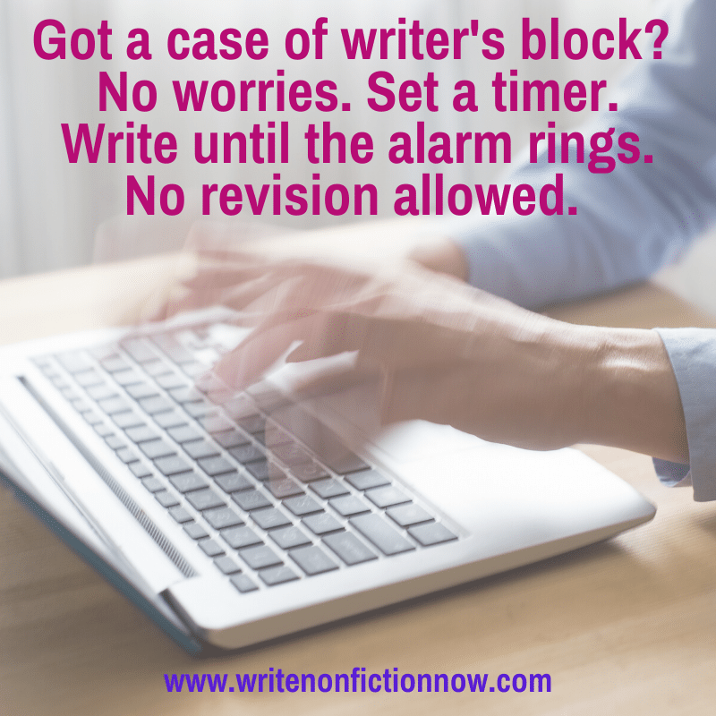 use speedwriting to eliminate writer's block