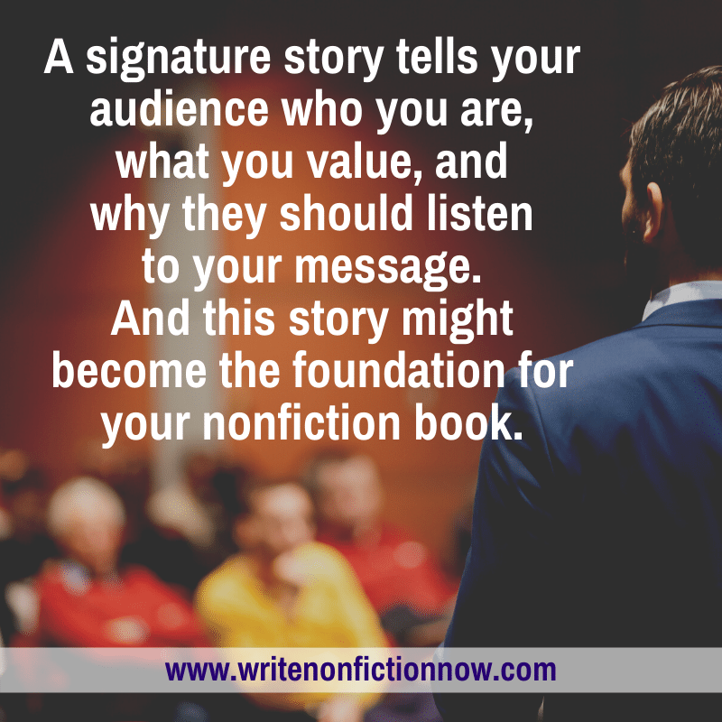 develop a signature story to promote your nonfiction book