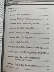 table of contents nonfiction book