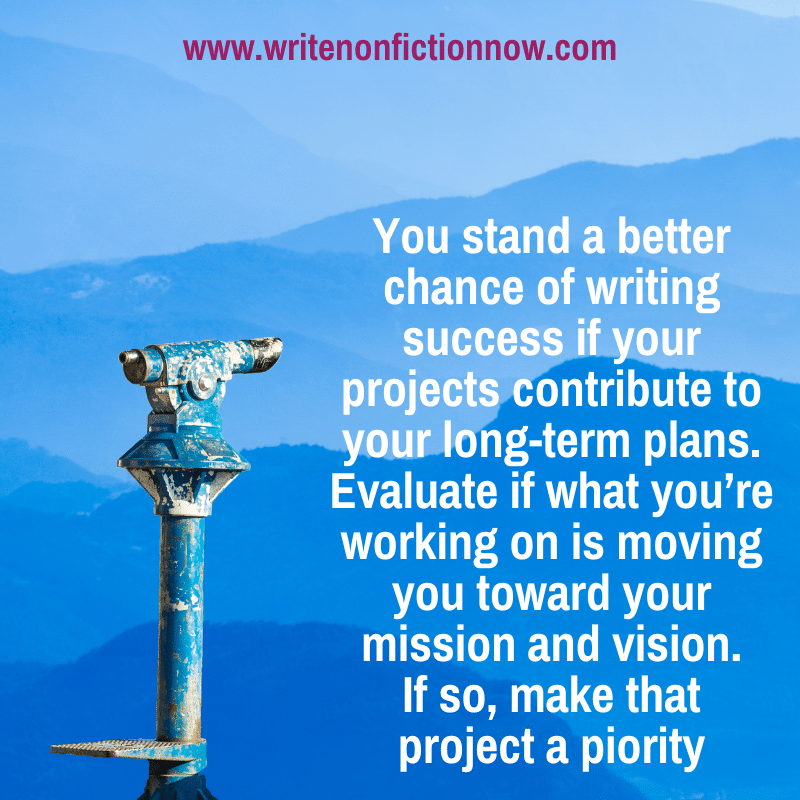 make your writing projects priorities