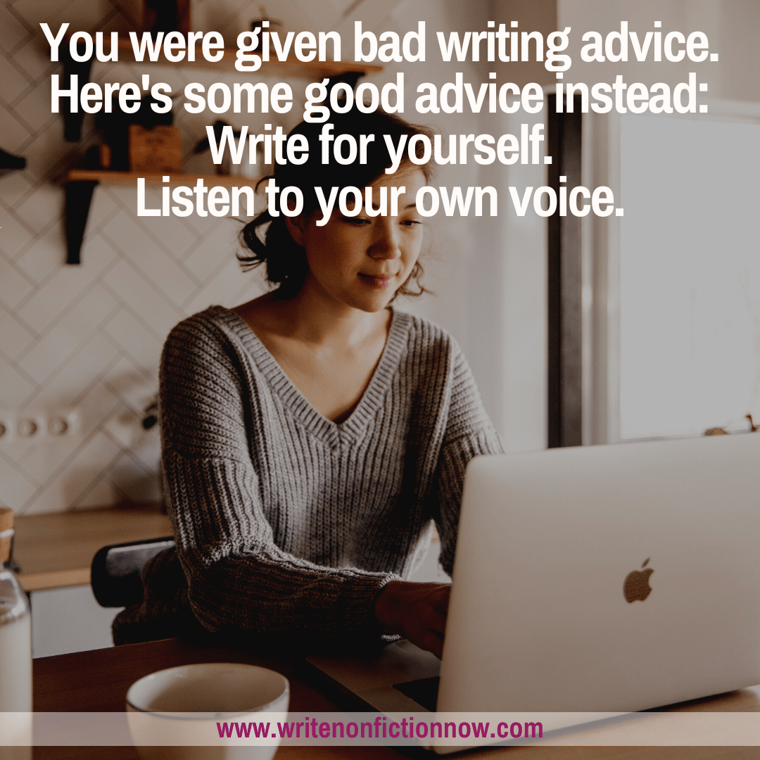 Bad advice for writers