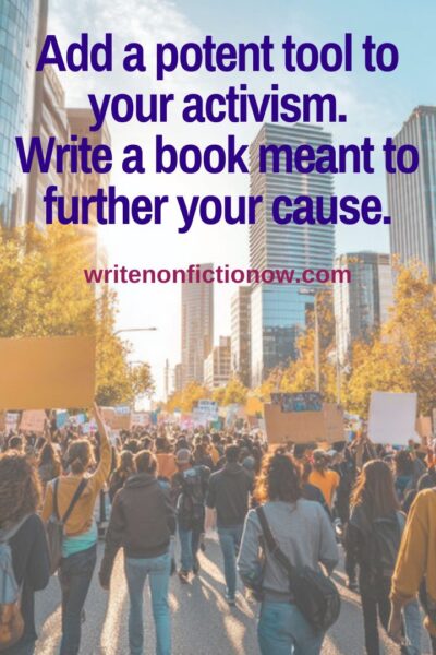 a book can further your cause or movement - people marching for a cause